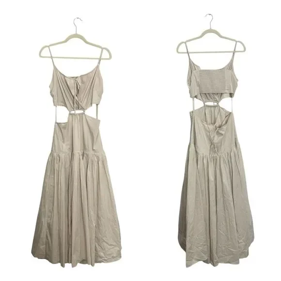 jonathan simkhai rem pleated maxi dress Jonathon Simkhai Rem Pleated Cotton Maxi Dress Worn